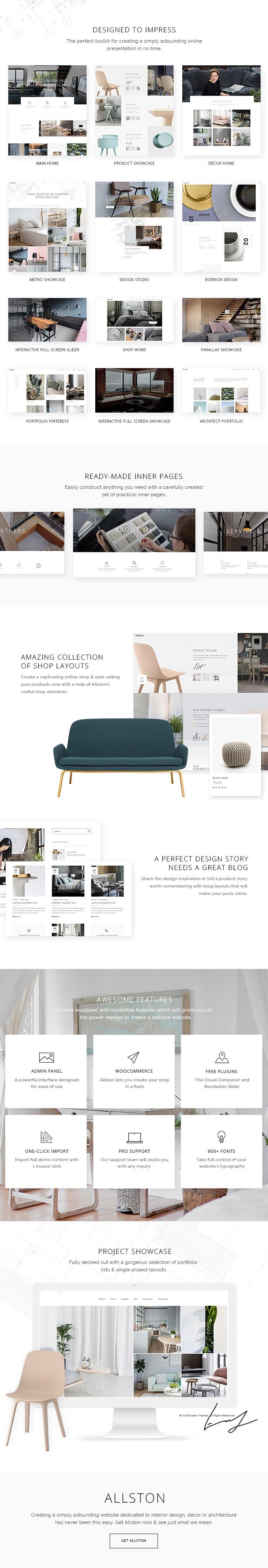WordPress theme Allston - A Contemporary Theme for Interior Design and Architecture (Portfolio)
